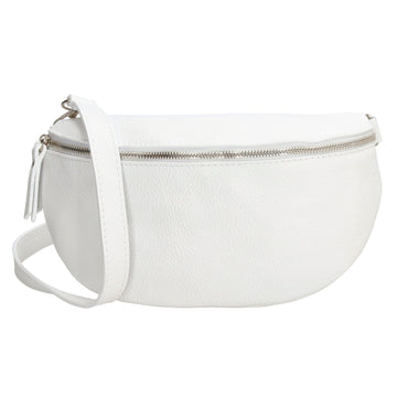 Bodybag 27x17cm in Weiß mit Reißverschluss - leder-accessoires.com