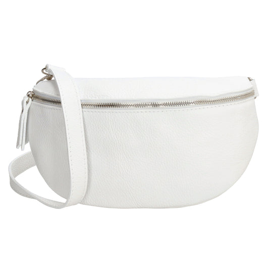 Bodybag 27x17cm in Weiß mit Reißverschluss - leder-accessoires.com