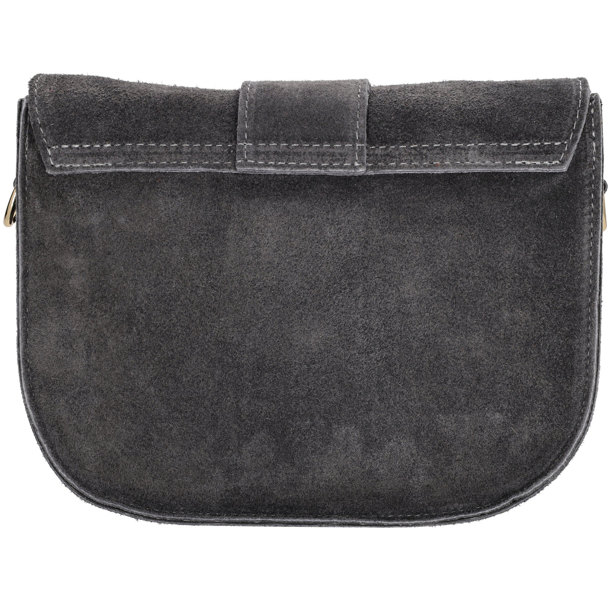 Sattel-| Schultertasche 21 x 16cm in Grau aus Leder mit Überschlag - leder-accessoires.com