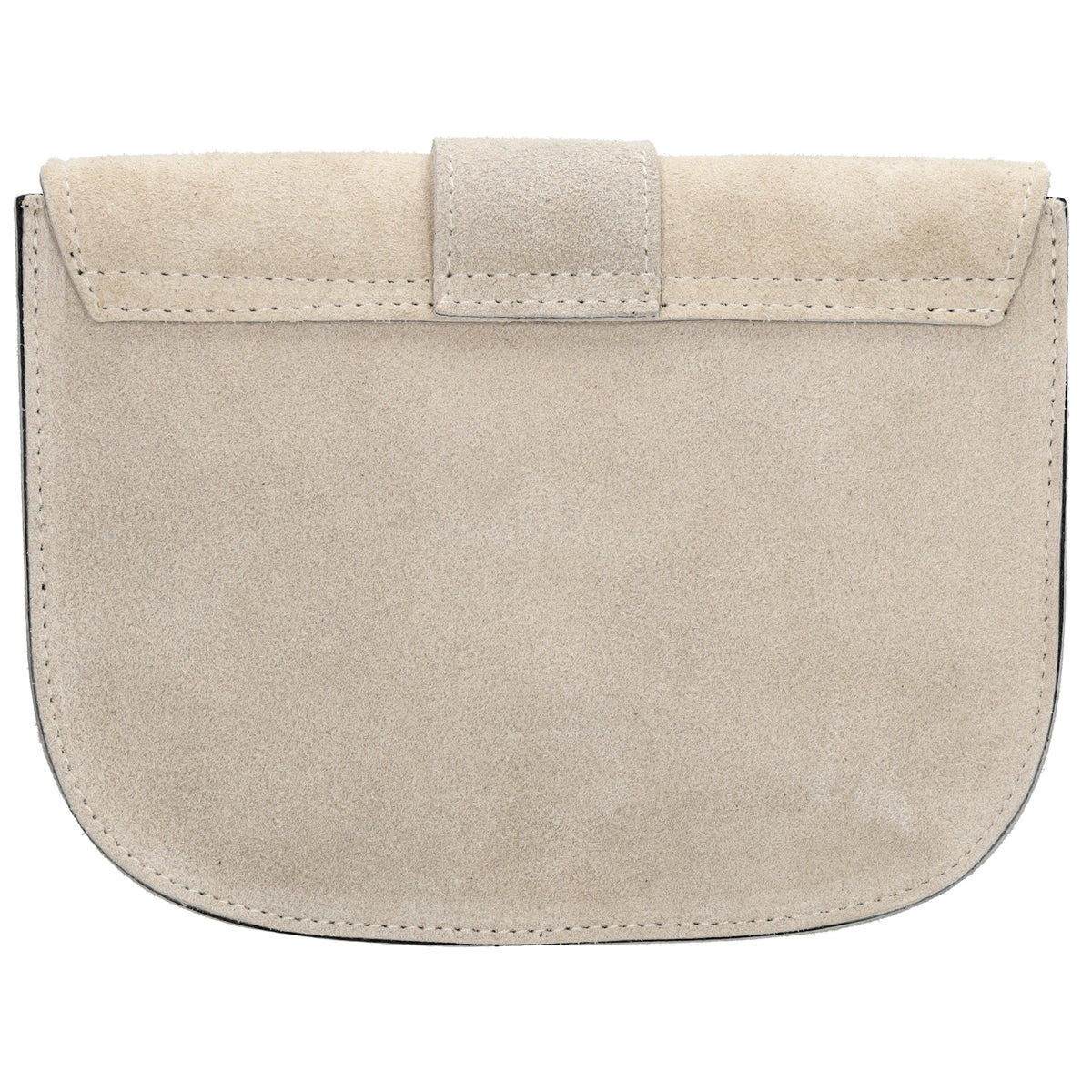 Sattel-| Schultertasche 21 x 16cm in Sand|Beige aus Leder mit Überschlag - leder-accessoires.com