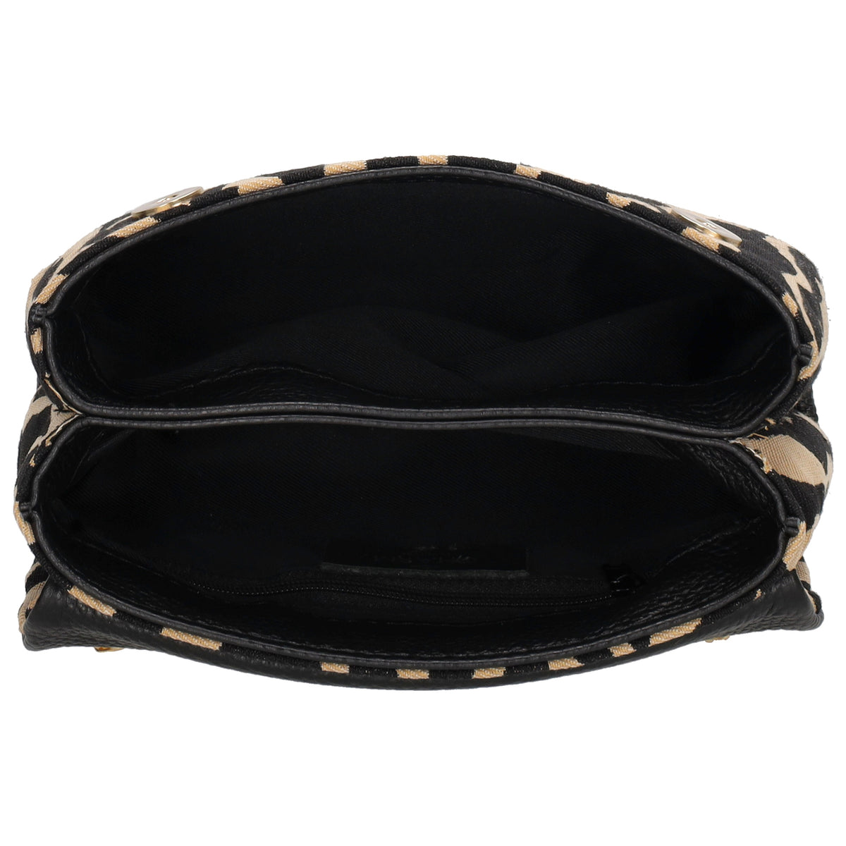 Schultertasche| Clutch 22 x 14cm in Zebra-Optik Braun mit Kettenriemen - leder-accessoires.com