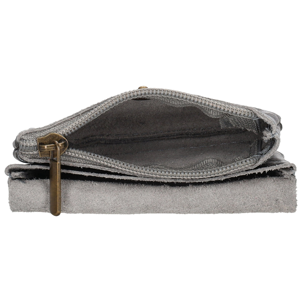 Lederbörse Mini 11x7,5cm Siber|Schwarz Metallic in Leo-Optik - leder-accessoires.com