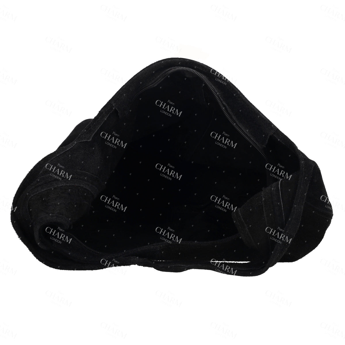 Umhängetasche 36,5x30cm inSchwarz mit Reißverschluss - leder-accessoires.com
