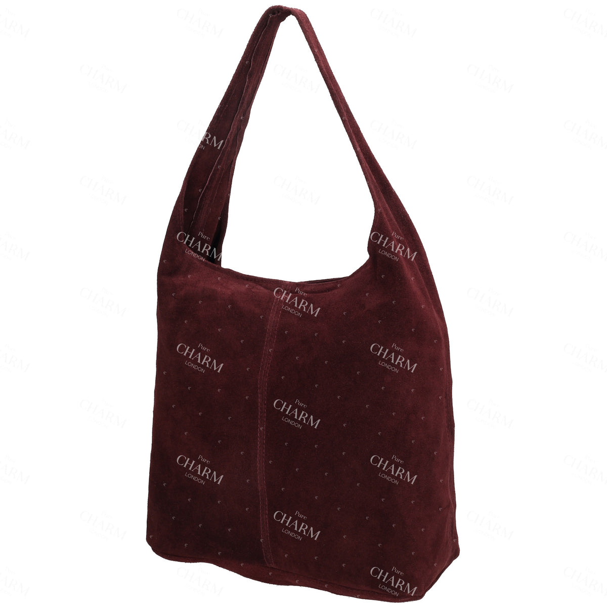 Umhängetasche 36,5x30cm in Burgunder | Weinrot mit Reißverschluss - leder-accessoires.com