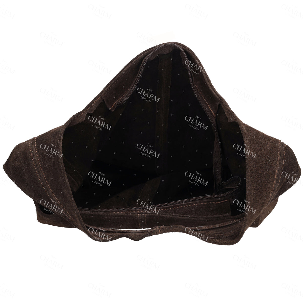 Umhängetasche 36,5x30cm in Braun mit Reißverschluss - leder-accessoires.com