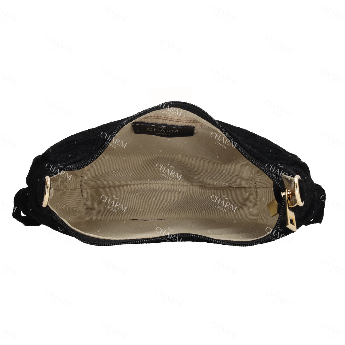 Crossbody-Tasche 22,5x12cm in Schwarz mit Franzen - leder-accessoires.com