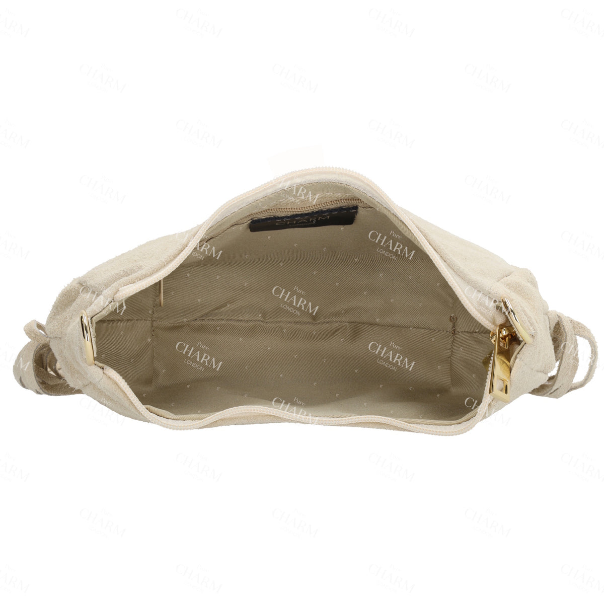Crossbody-Tasche 22,5x12cm in Sand mit Franzen - leder-accessoires.com