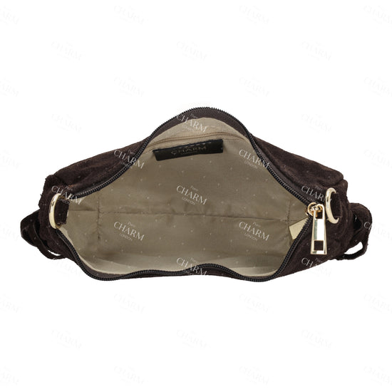 Crossbody-Tasche 22,5x12cm in Braun mit Franzen - leder-accessoires.com