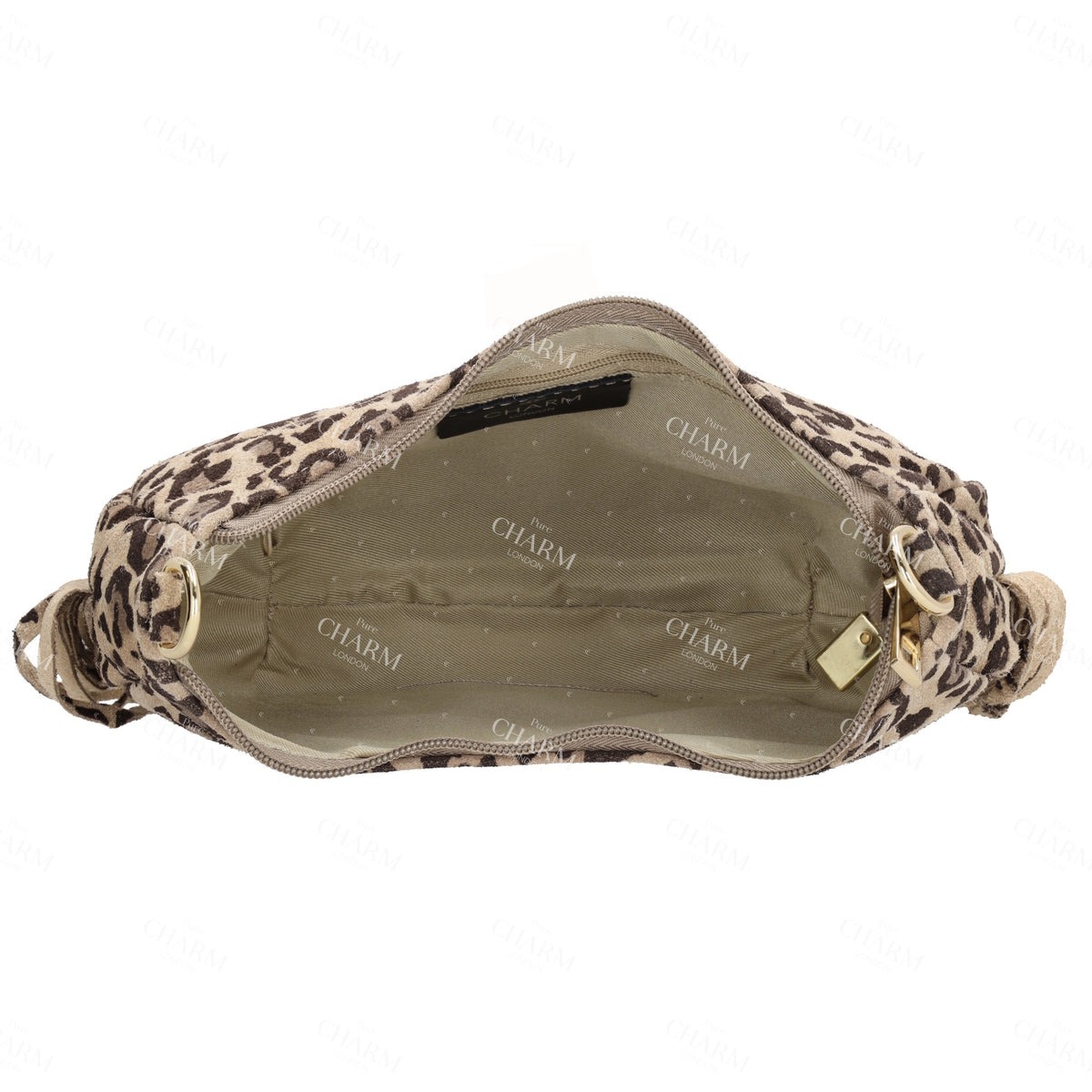 Crossbody-Tasche 22,5x12cm in Leo-Optik mit Franzen - leder-accessoires.com