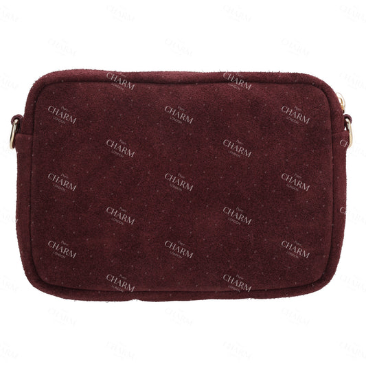 Umhängetasche 19,5x13cm in Weinrot mit Reißverschluss - leder-accessoires.com
