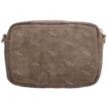 Umhängetasche 19,5x13cm in Taupe mit Reißverschluss - leder-accessoires.com