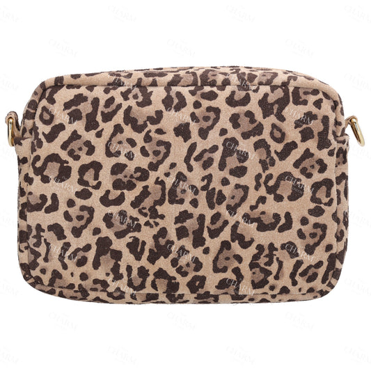 Umhängetasche 19,5x13cm in Leo-Optik mit Reißverschluss - leder-accessoires.com