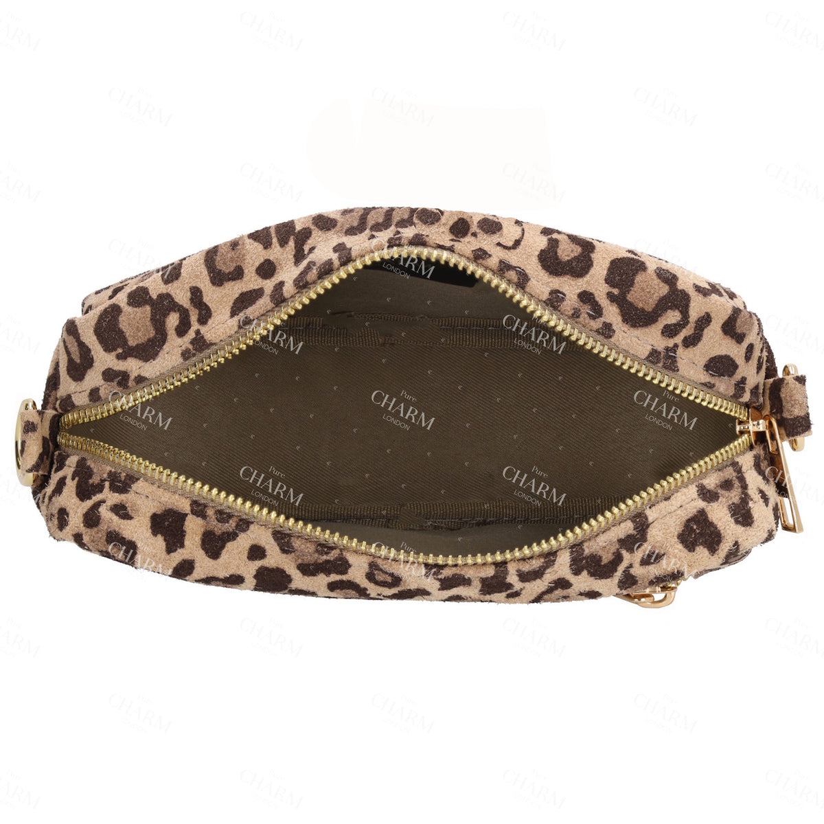 Umhängetasche 19,5x13cm in Leo-Optik mit Reißverschluss - leder-accessoires.com