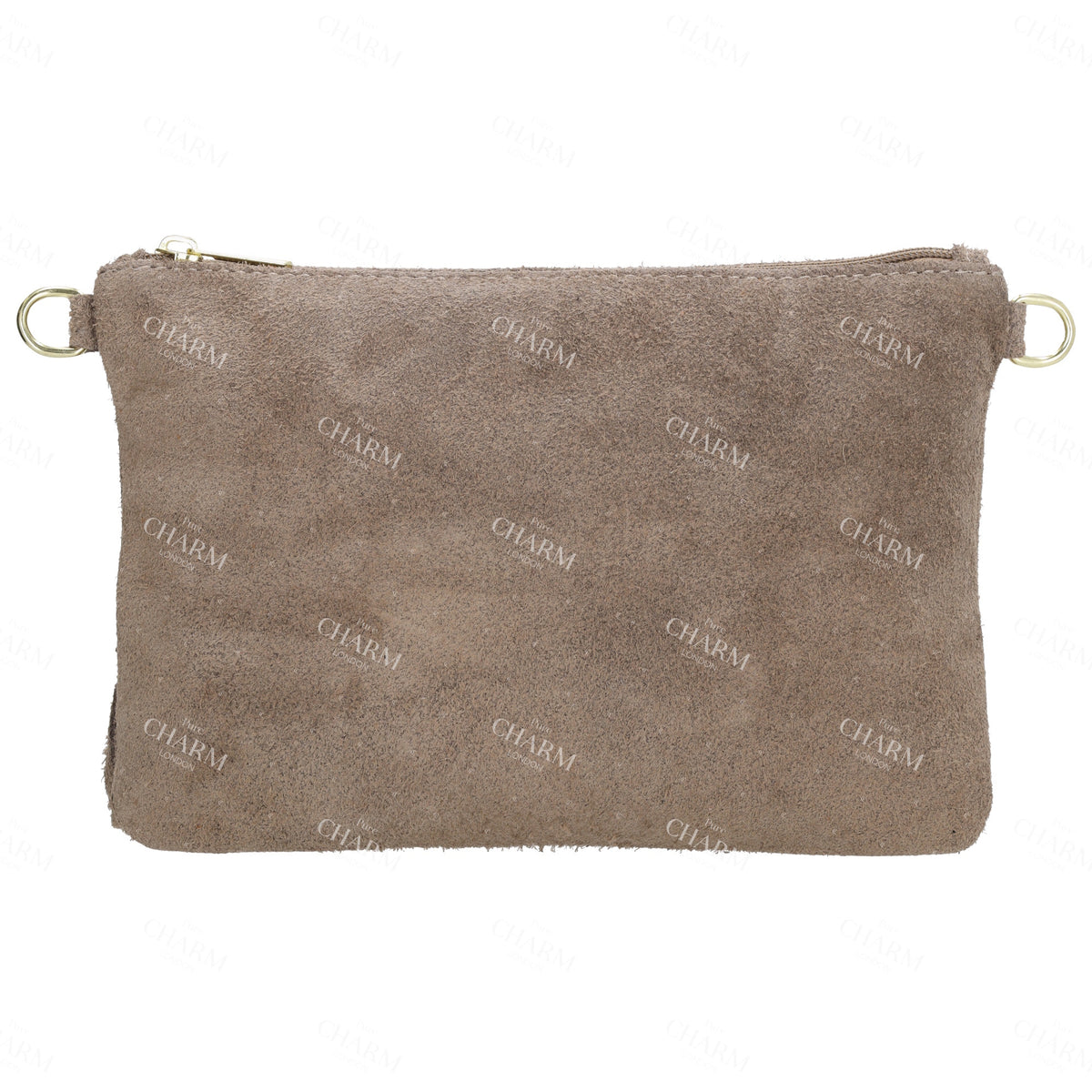 Schultertasche 13x1cm in Taupe mit Franzen - leder-accessoires.com