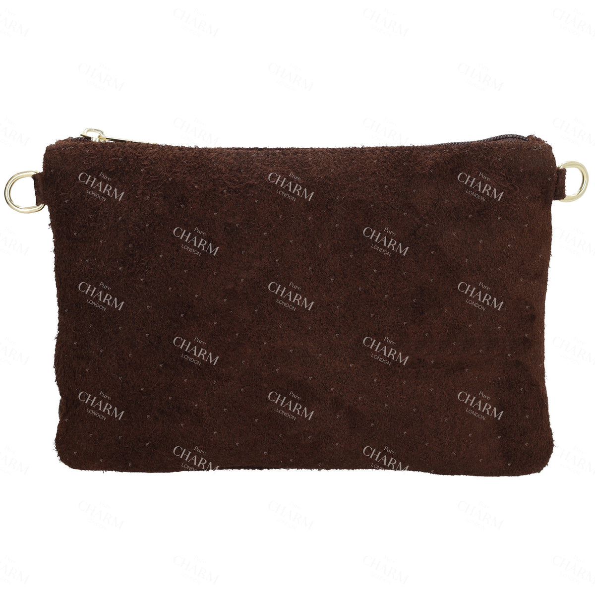 Schultertasche 13x1cm in Dunkelbraun mit Franzen - leder-accessoires.com