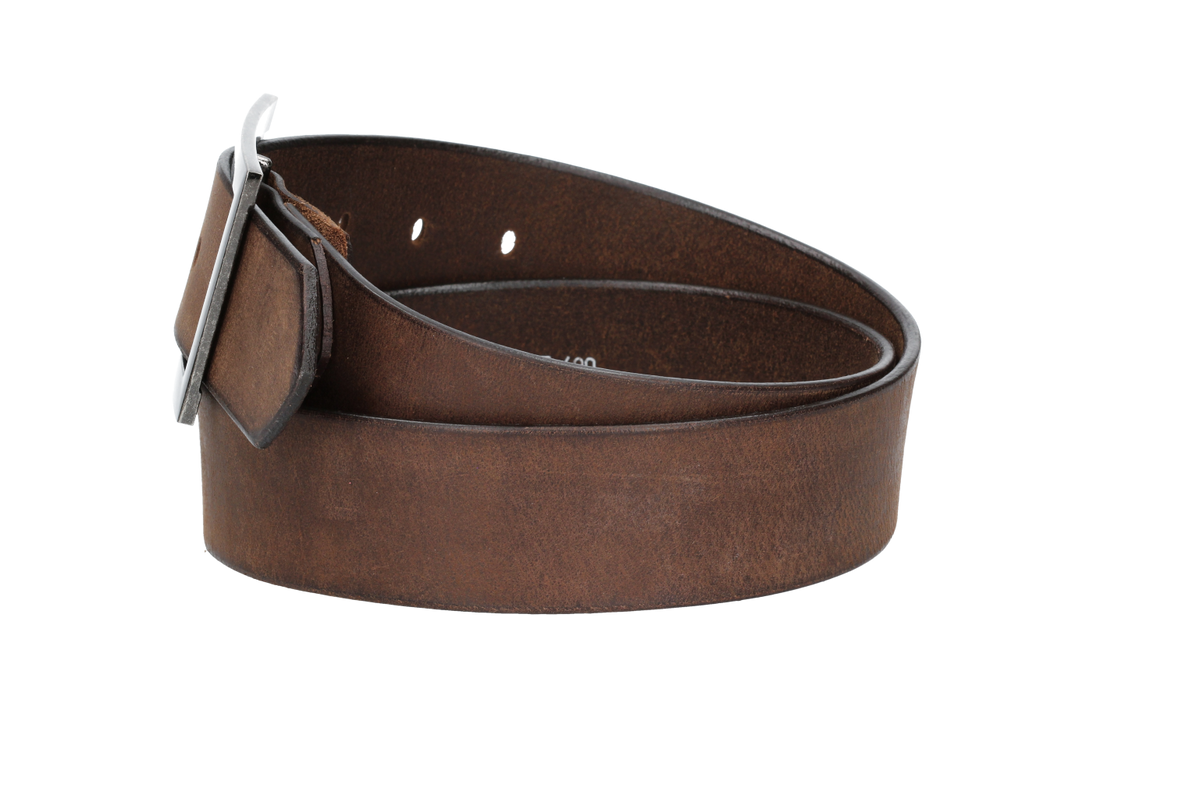 Ledergürtel 45mm in Braun mit Schließe in Schwarz-Antik - leder-accessoires.com