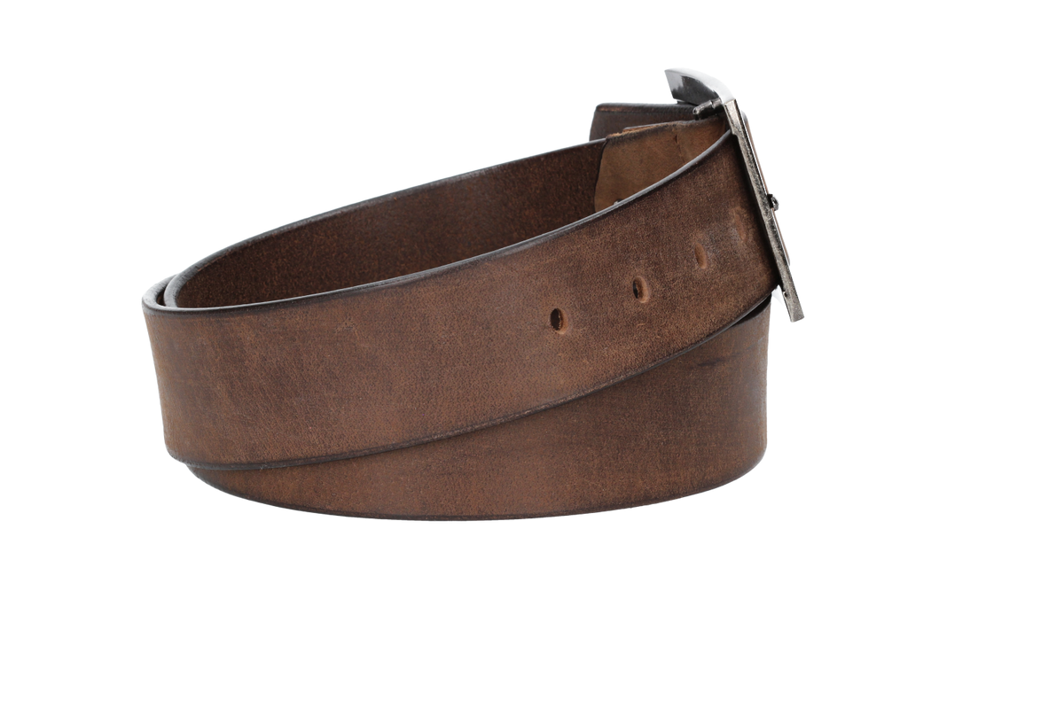 Ledergürtel 45mm in Braun mit Schließe in Schwarz-Antik - leder-accessoires.com