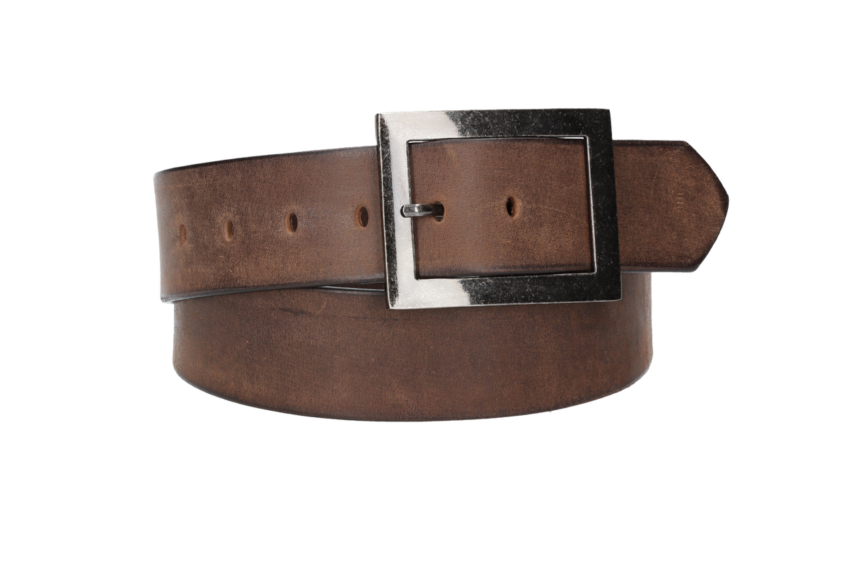 Ledergürtel 45mm in Braun mit Schließe in Schwarz-Antik - leder-accessoires.com