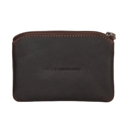 Schlüsseletui 11,2x8cm in Braun aus Leder mit Vortasche - leder-accessoires.com