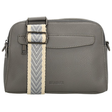 Umhängetasche 23x16cm in Grau mit Reißverschluss und Wechselriemen - leder-accessoires.com