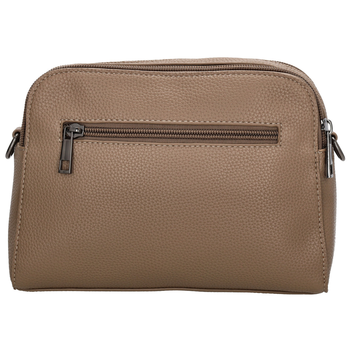 Umhängetasche 23x16cm in Taupe mit Reißverschluss und Wechselriemen - leder-accessoires.com