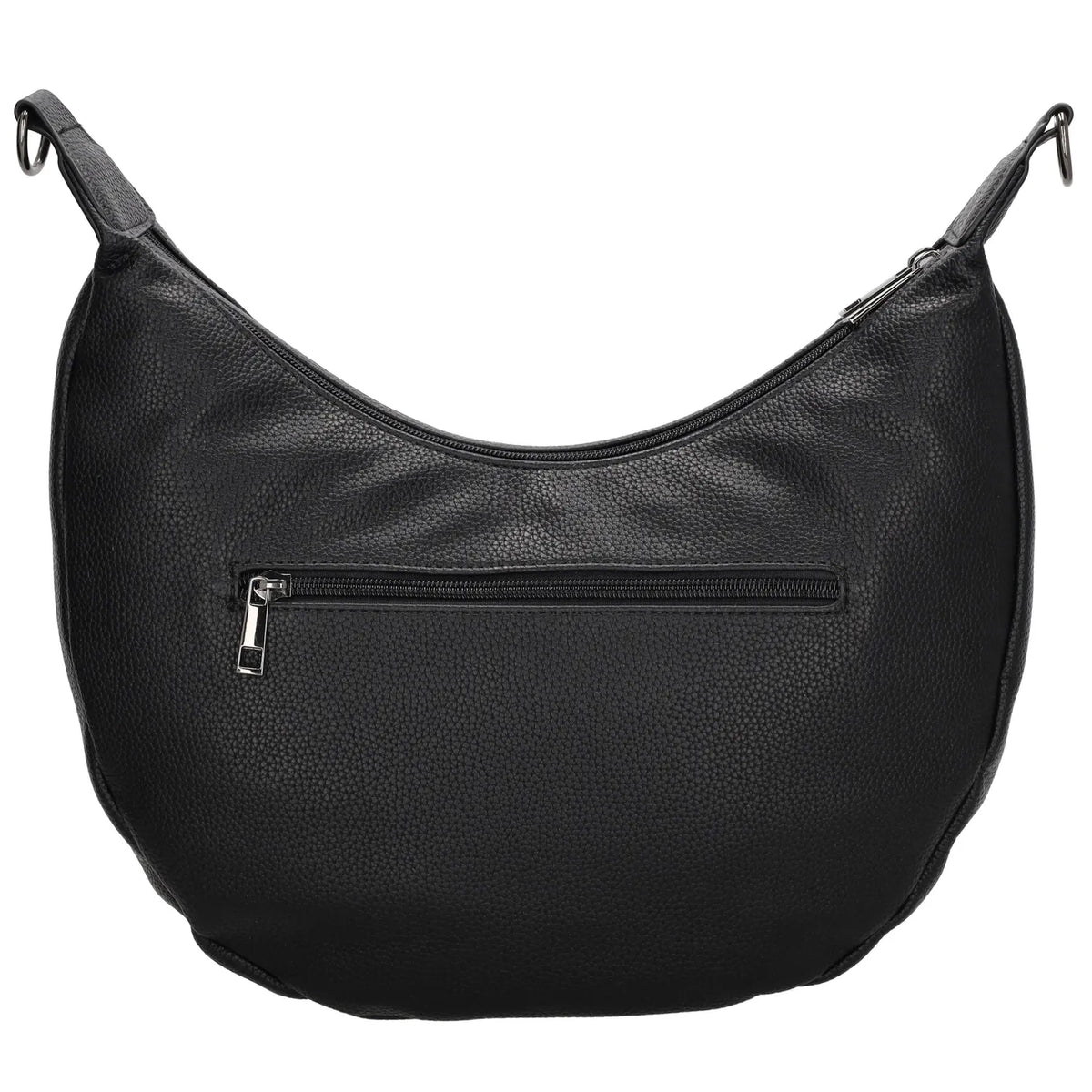 Schultertasche 35x22cm in Schwarz mit Reißverschluss und Wechselriemen - leder-accessoires.com