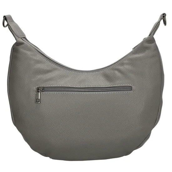 Schultertasche 35x22cm in Grau mit Reißverschluss und Wechselriemen - leder-accessoires.com