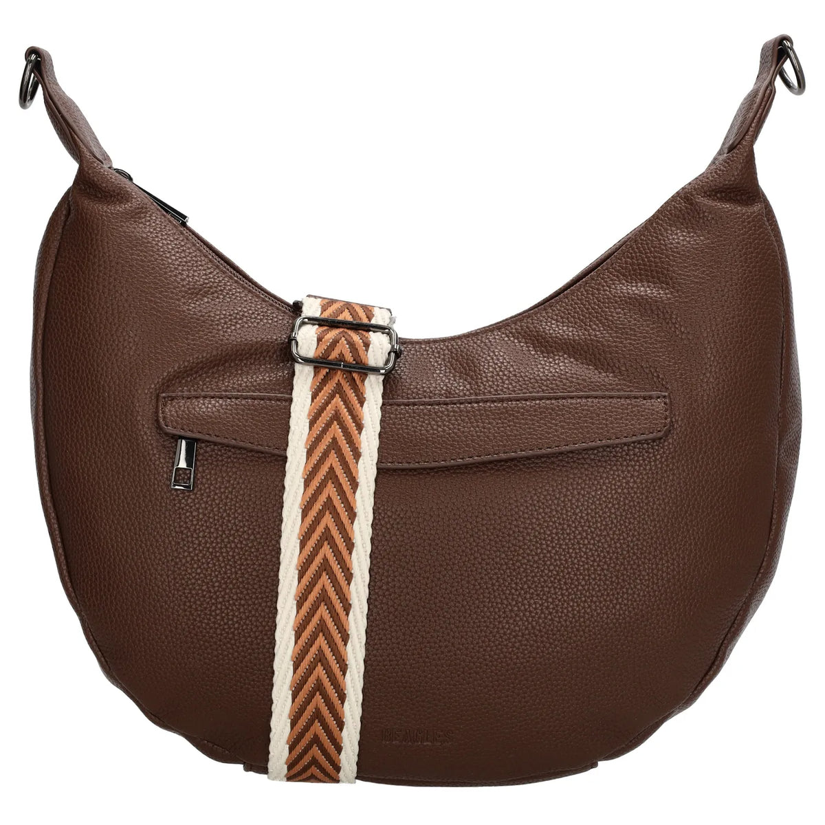 Schultertasche 35x22cm in Dunkelbraun mit Reißverschluss und Wechselriemen - leder-accessoires.com