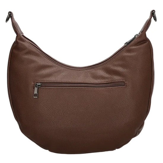 Schultertasche 35x22cm in Dunkelbraun mit Reißverschluss und Wechselriemen - leder-accessoires.com