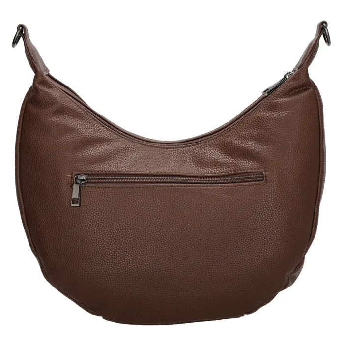 Schultertasche 35x22cm in Dunkelbraun mit Reißverschluss und Wechselriemen - leder-accessoires.com