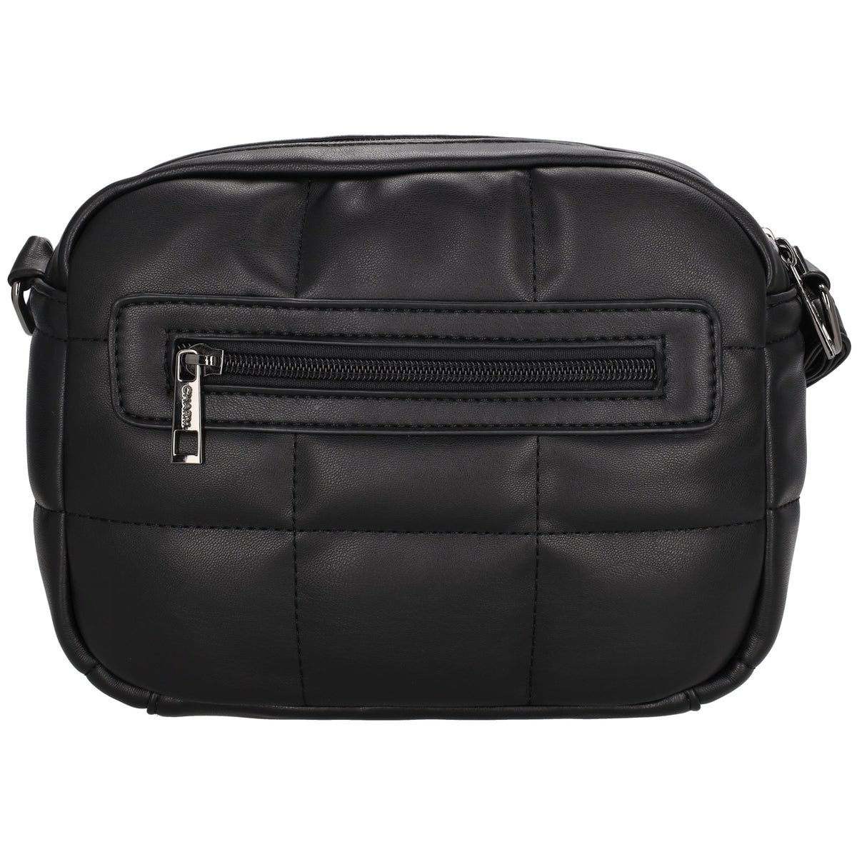 Schultertasche gesteppt 22 x 17cm in Schwarz mit Reißverschluss - leder-accessoires.com