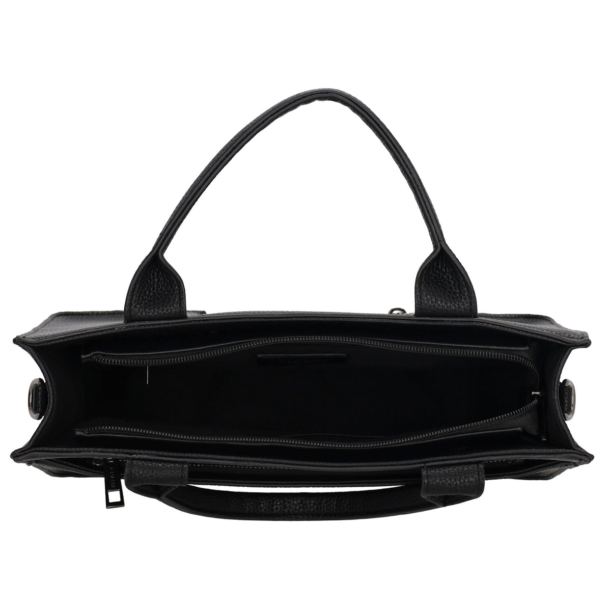 Shopper 30x24,5cm in Schwarz mit Reißverschluss und Kurzgriff - leder-accessoires.com