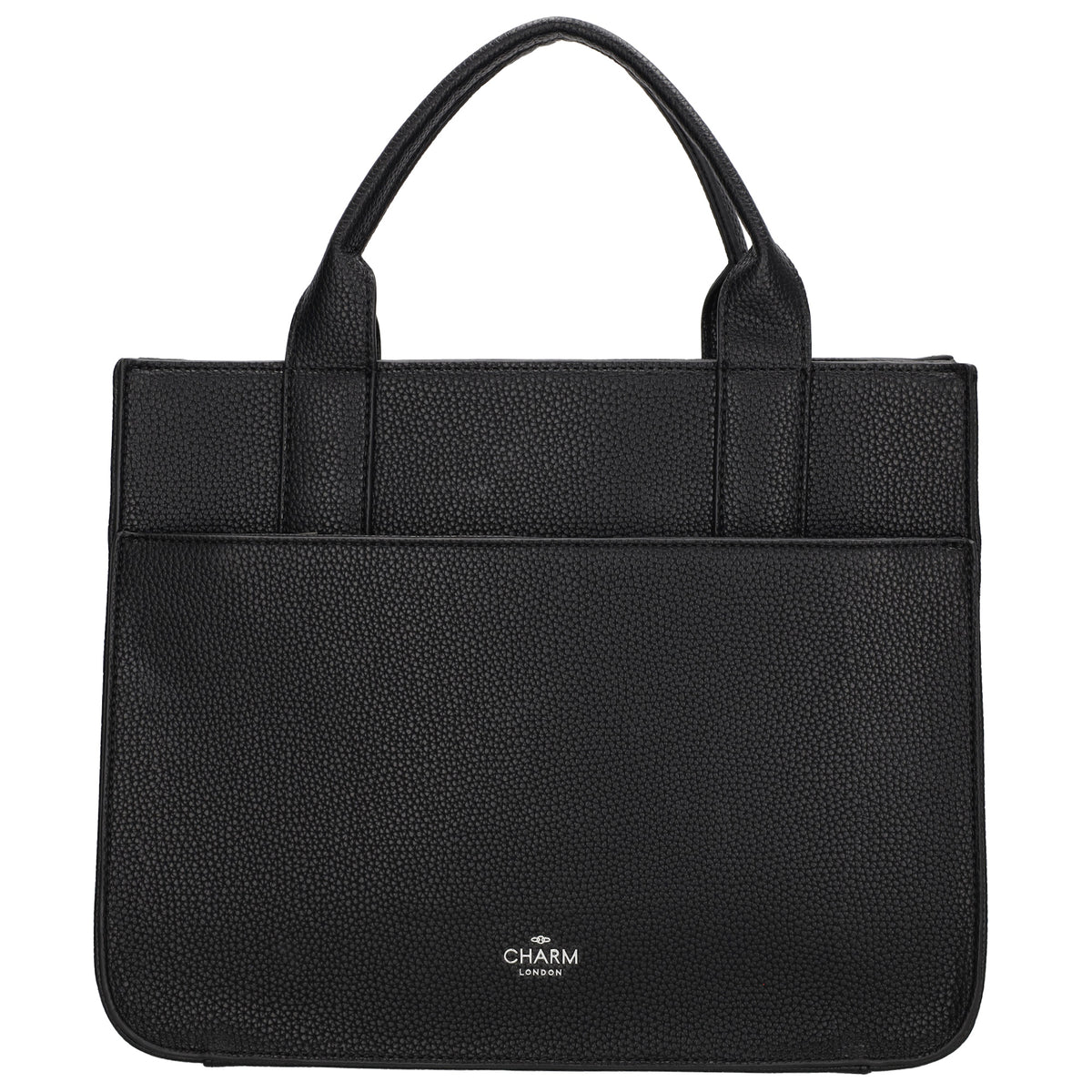 Shopper 30x24,5cm in Schwarz mit Reißverschluss und Kurzgriff - leder-accessoires.com