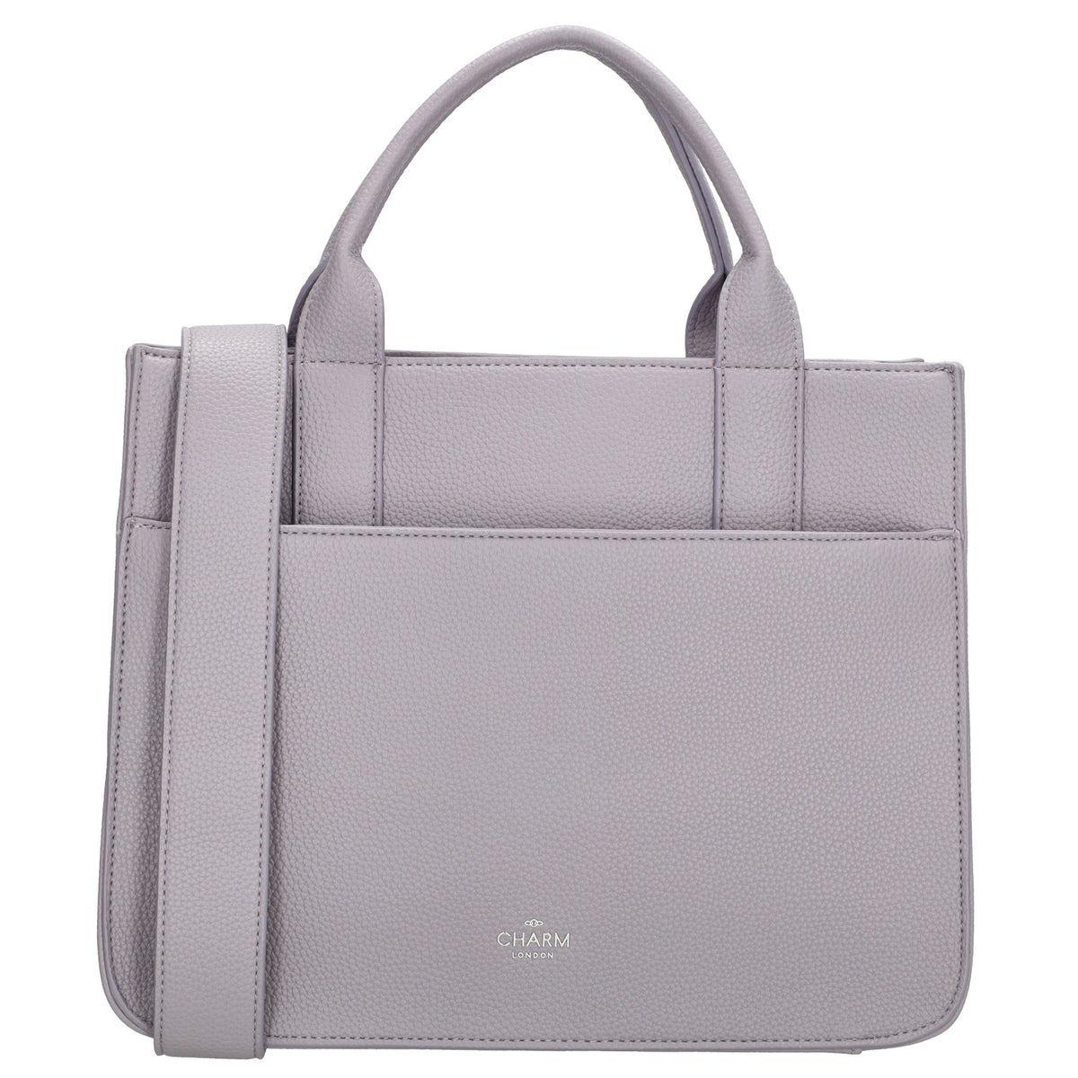 Shopper 30x24,5cm in Flieder mit Reißverschluss und Kurzgriff - leder-accessoires.com