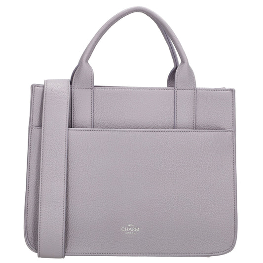 Shopper 30x24,5cm in Flieder mit Reißverschluss und Kurzgriff - leder-accessoires.com