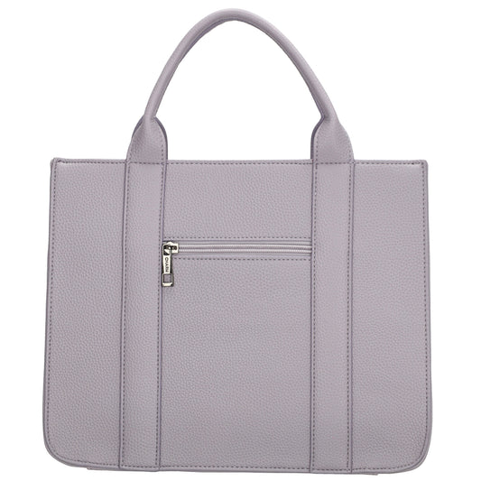 Shopper 30x24,5cm in Flieder mit Reißverschluss und Kurzgriff - leder-accessoires.com