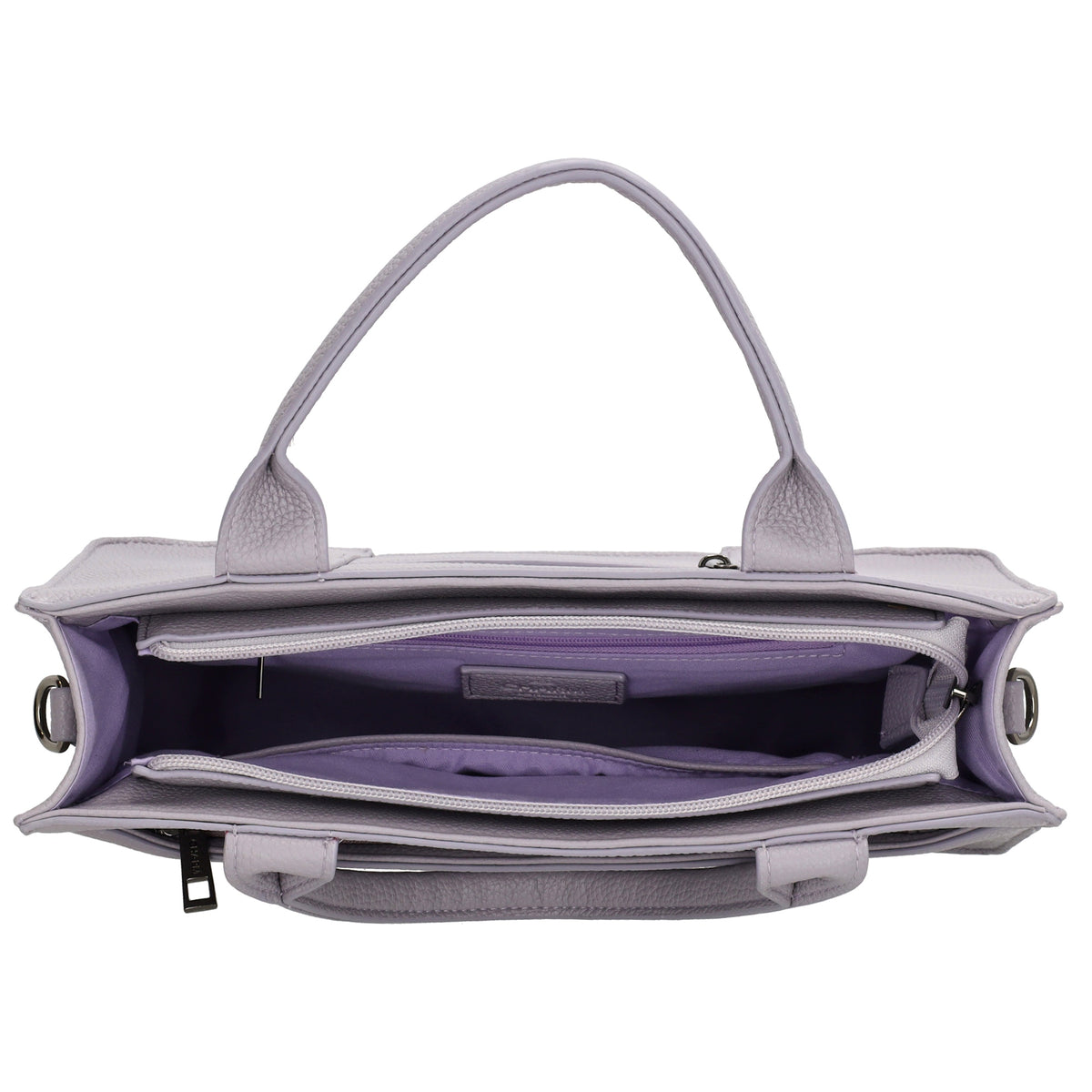 Shopper 30x24,5cm in Flieder mit Reißverschluss und Kurzgriff - leder-accessoires.com