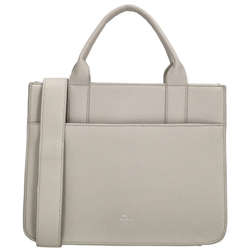Shopper 30x24,5cm in Hellgrau mit Reißverschluss und Kurzgriff - leder-accessoires.com