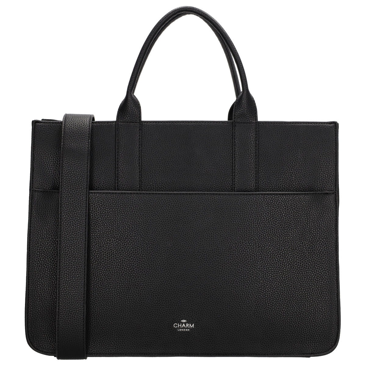 Shopper 40x29,5cm in Schwarz mit Reißverschluss und Kurzgriff - leder-accessoires.com