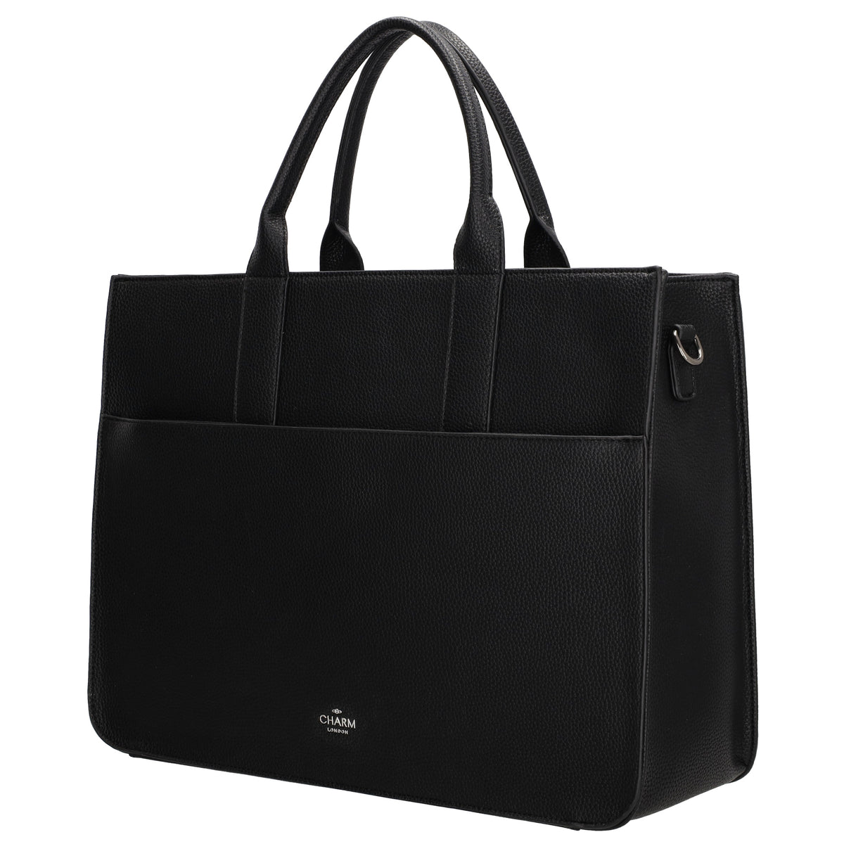 Shopper 40x29,5cm in Schwarz mit Reißverschluss und Kurzgriff - leder-accessoires.com