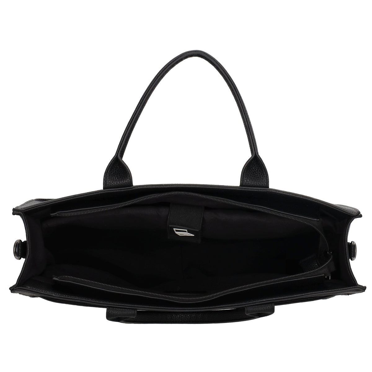 Shopper 40x29,5cm in Schwarz mit Reißverschluss und Kurzgriff - leder-accessoires.com