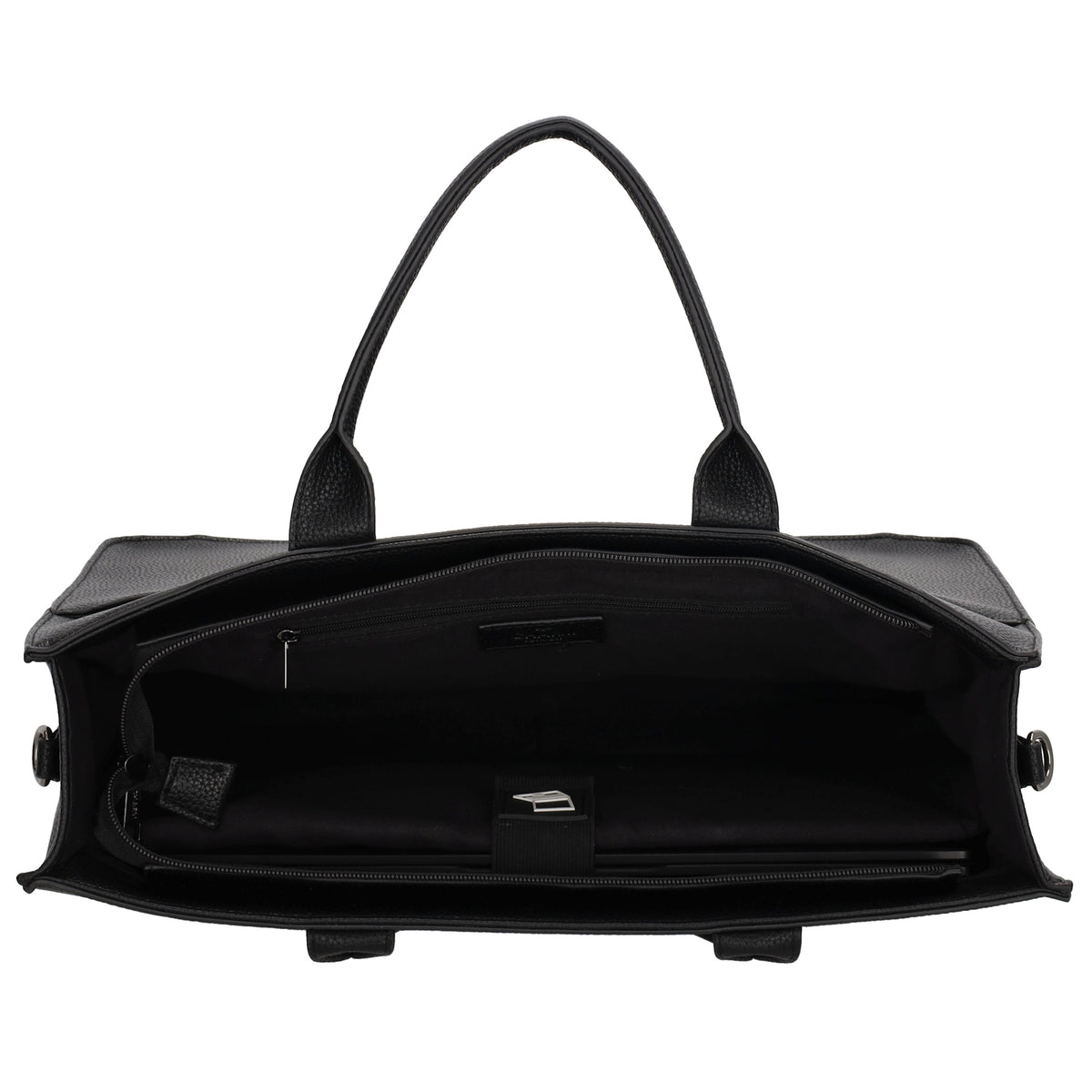 Shopper 40x29,5cm in Schwarz mit Reißverschluss und Kurzgriff - leder-accessoires.com