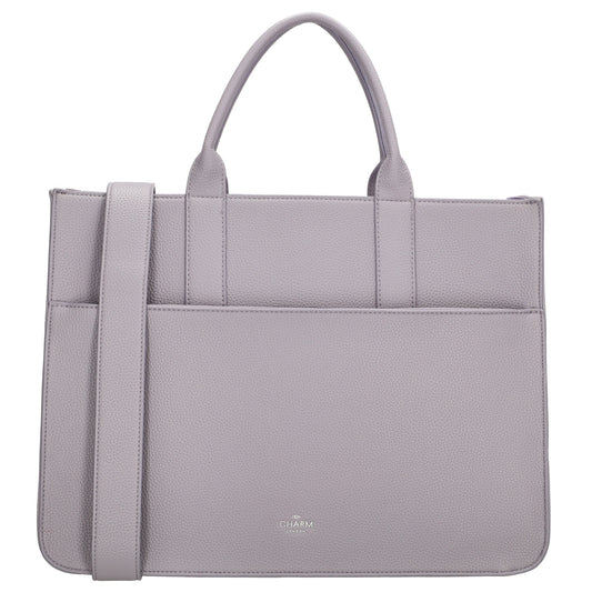 Shopper 40x29,5cm in Flieder mit Reißverschluss und Kurzgriff - leder-accessoires.com