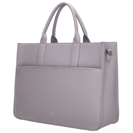 Shopper 40x29,5cm in Flieder mit Reißverschluss und Kurzgriff - leder-accessoires.com