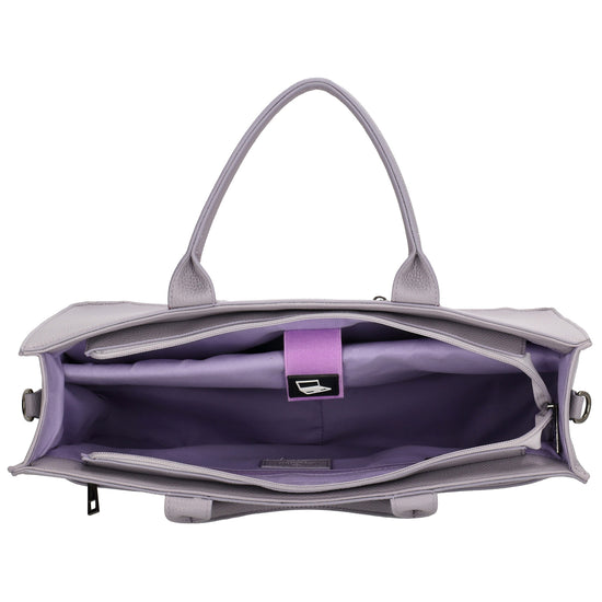 Shopper 40x29,5cm in Flieder mit Reißverschluss und Kurzgriff - leder-accessoires.com