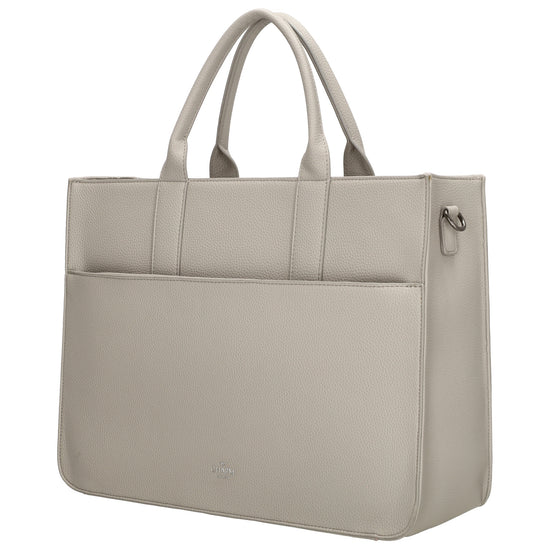 Shopper 40x29,5cm in Hellgrau mit Reißverschluss und Kurzgriff - leder-accessoires.com