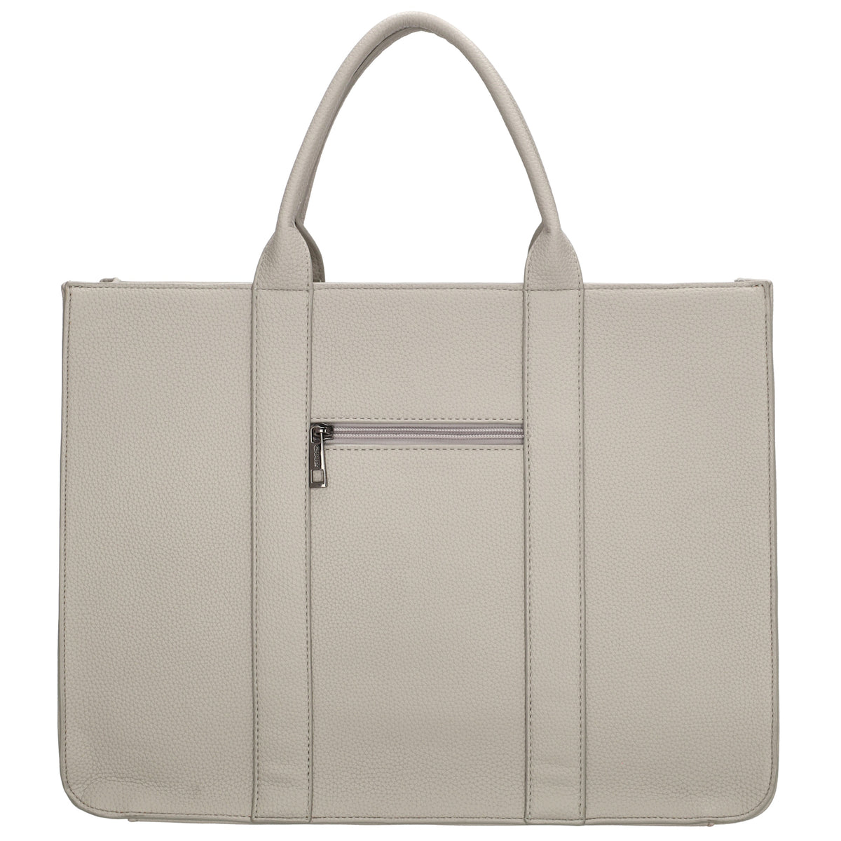 Shopper 40x29,5cm in Hellgrau mit Reißverschluss und Kurzgriff - leder-accessoires.com