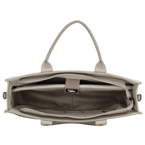 Shopper 40x29,5cm in Hellgrau mit Reißverschluss und Kurzgriff - leder-accessoires.com