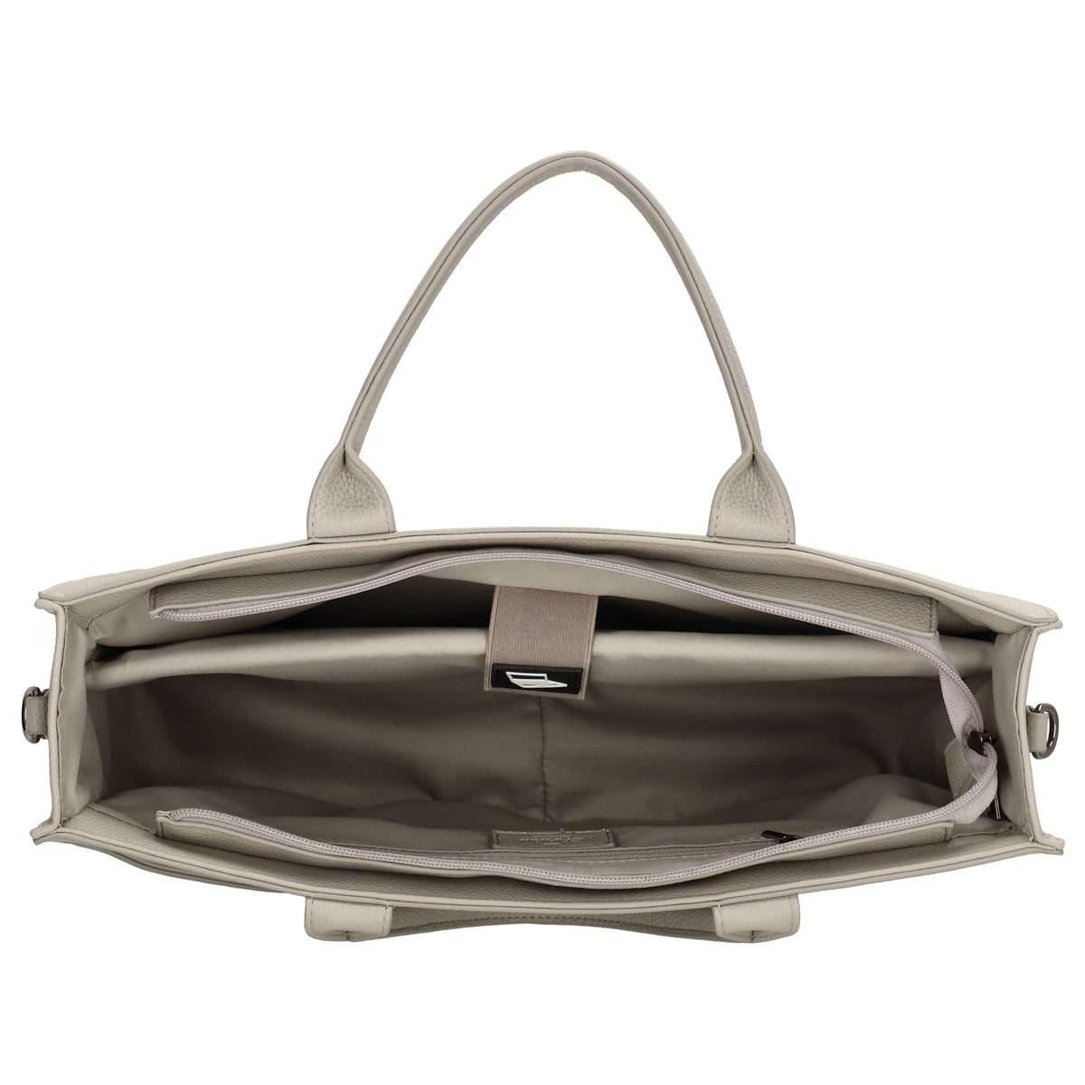 Shopper 40x29,5cm in Hellgrau mit Reißverschluss und Kurzgriff - leder-accessoires.com