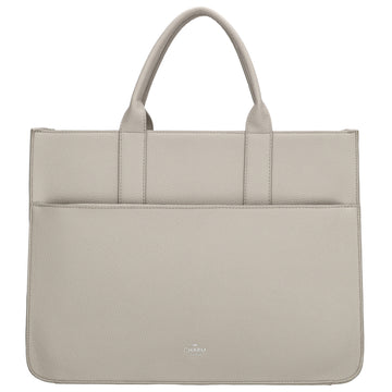 Shopper 40x29,5cm in Hellgrau mit Reißverschluss und Kurzgriff - leder-accessoires.com